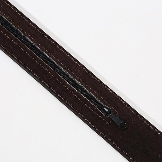 Women Men Hidden Money Belt for Travel Under Clothes Security Cash Safe Wallet Anti Theft Belt with Pouch(Brown-115Cm)
