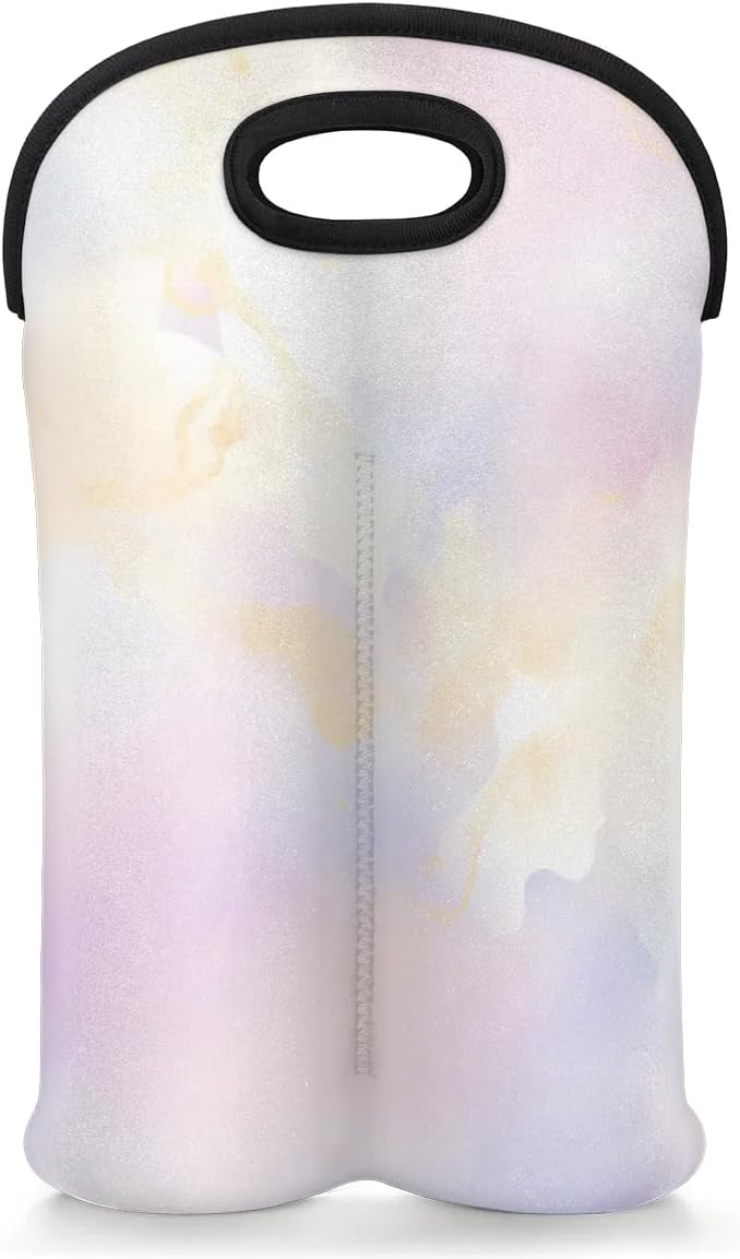 Wine Carrier Tote Personalized Bag for 2 Bottles - Neoprene Wine Bottle Holder with Carry Handle, Wine Protective Bag Insulated Bag Beer Cans Water Bottle Holder for Travel Picnic,Style6