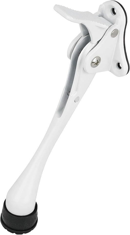 One Touch Kickdown Door Stopper, Door Holder, Heavy Duty Door Stops, Bottom of Door, Height-Adjustable Rubber Tips by HASHI (White, 6 inch x 1pack)