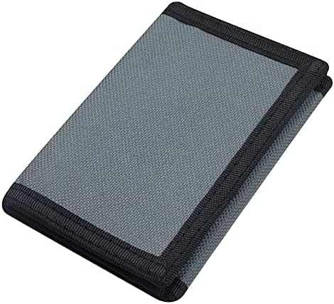 NEICY RFID Blocking Canvas Wallet for Men and Women - Camo Trifold Outdoor Sports Wallets with Magic Sticker for Teen Kids (Grey)