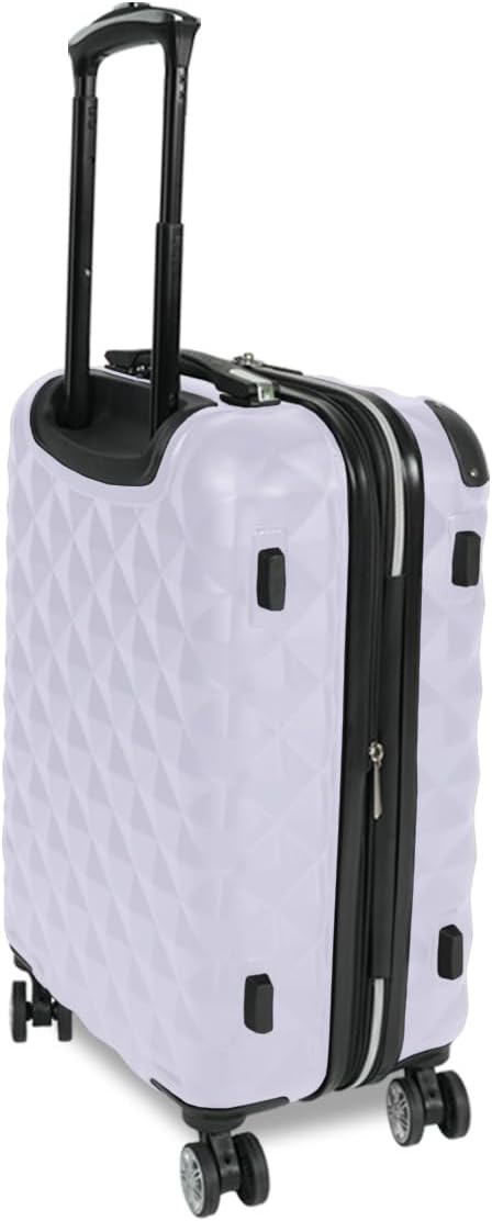 Kenneth Cole REACTION Diamond Tower Collection Lightweight Hardside Expandable 8-Wheel Spinner Travel Luggage, Lavender, 3-Piece Set (20", 24", & 28")