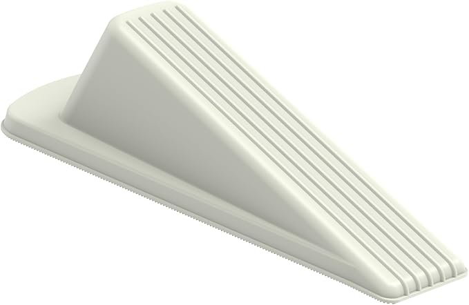 Crosize Door Stoppers for Bottom of Door, Premium Rubber Door Stops, Sturdy Door Wedge for Carpet, Tile, Concrete, Wood, Door Holder for Heavy Duty Door, White