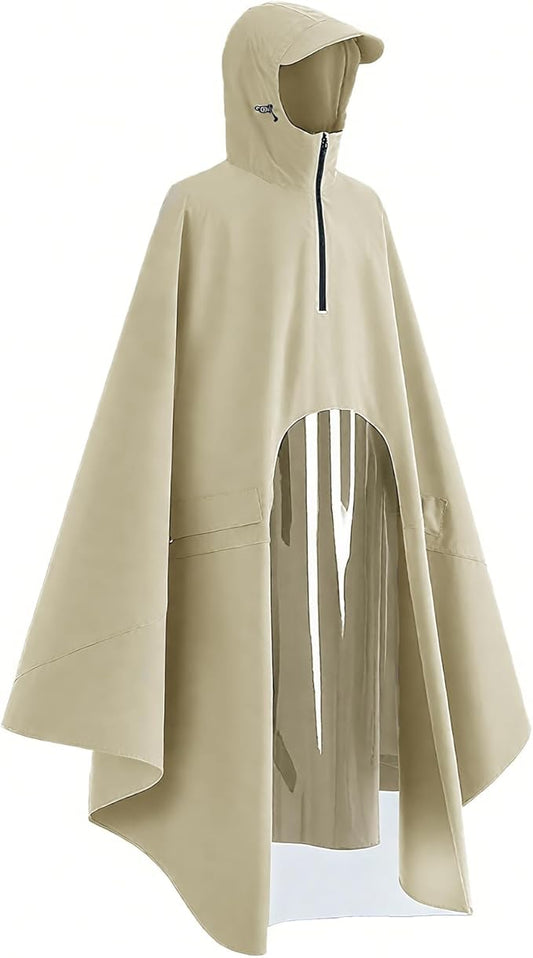 Rain Poncho Bike Bicycle, Reusable Round Electric Scooter Rain Poncho with Clear Panel, Unisex for Hiking Travelling