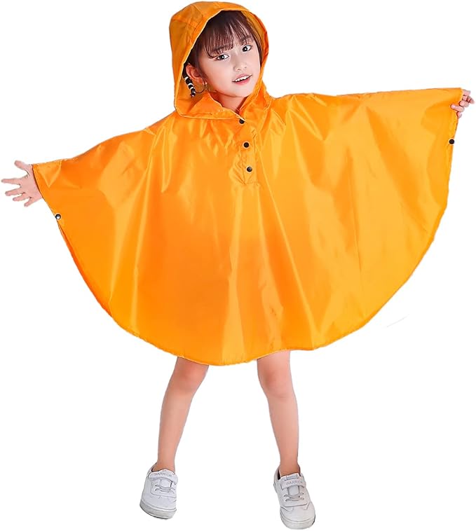 Spmor Kids Rain Poncho Hooded Jacket Rain Coat