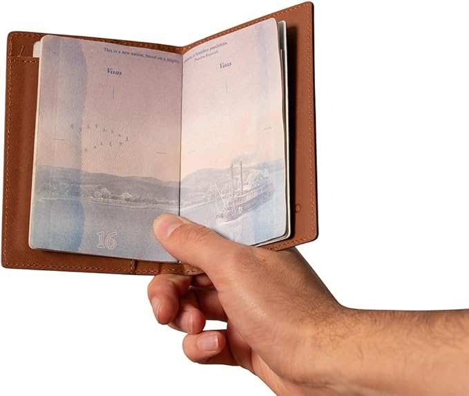 Eccolo Passport Cover Case - Premium Faux Leather, Compass Design, 5.5x4 inches, Lightweight Travel Essential with Boarding Pass Holder Flap - Chic & Stylish Gift for Travelers
