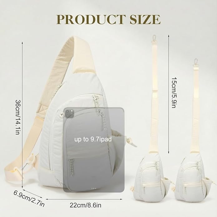 Sling Bag for Women, Anti-Theft RFID Nylon Crossbody Purse with Adjustable Strap for Travel & Shopping