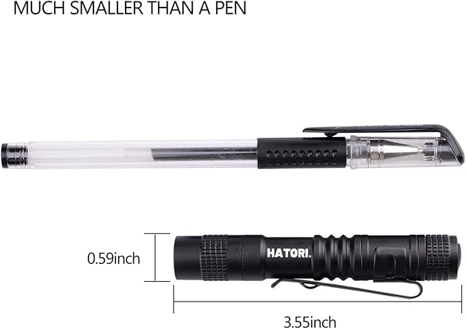 HATORI LED Mini Flashlight, Bright Small Handheld Pocket Flashlights Tactical High Lumens Pen Light for Camping, Outdoor, Emergency, 4 Pack(3.55Inch)