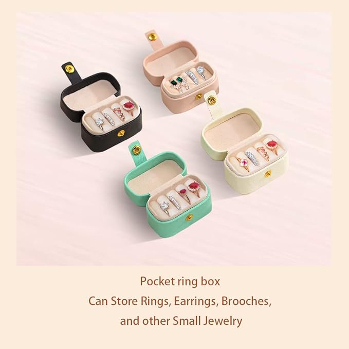 Travel Jewelry Ring Case,Small Jewelry Ring Box,Ring Holder,Mini Jewelry Case Portable Storage Case, for Women Girls, for Travel,Business,Wedding,Bridesmaid Gift (White)