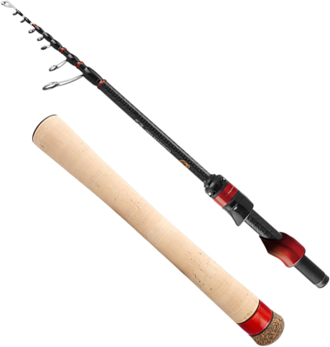 PURELURE Travel Telescopic Fishing Rods, Short Collapsible Fishing Pole Spinning Casting, 24+30 Ton Carbon Fiber, GUJI New O-Ring, Detachable Cork Handle, Multi-Action Guide Ring System