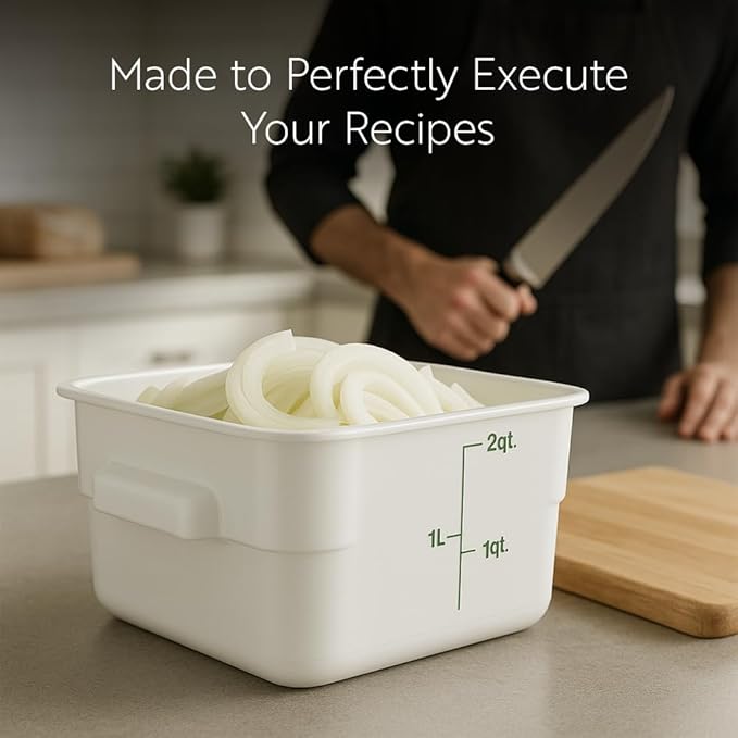 Restaurantware Food Storage Container 1 Pack of 18 qt Plastic Kitchen Storage Bin with Volume Markers Space-Efficient Design Dishwasher-Safe Polypropylene Translucent
