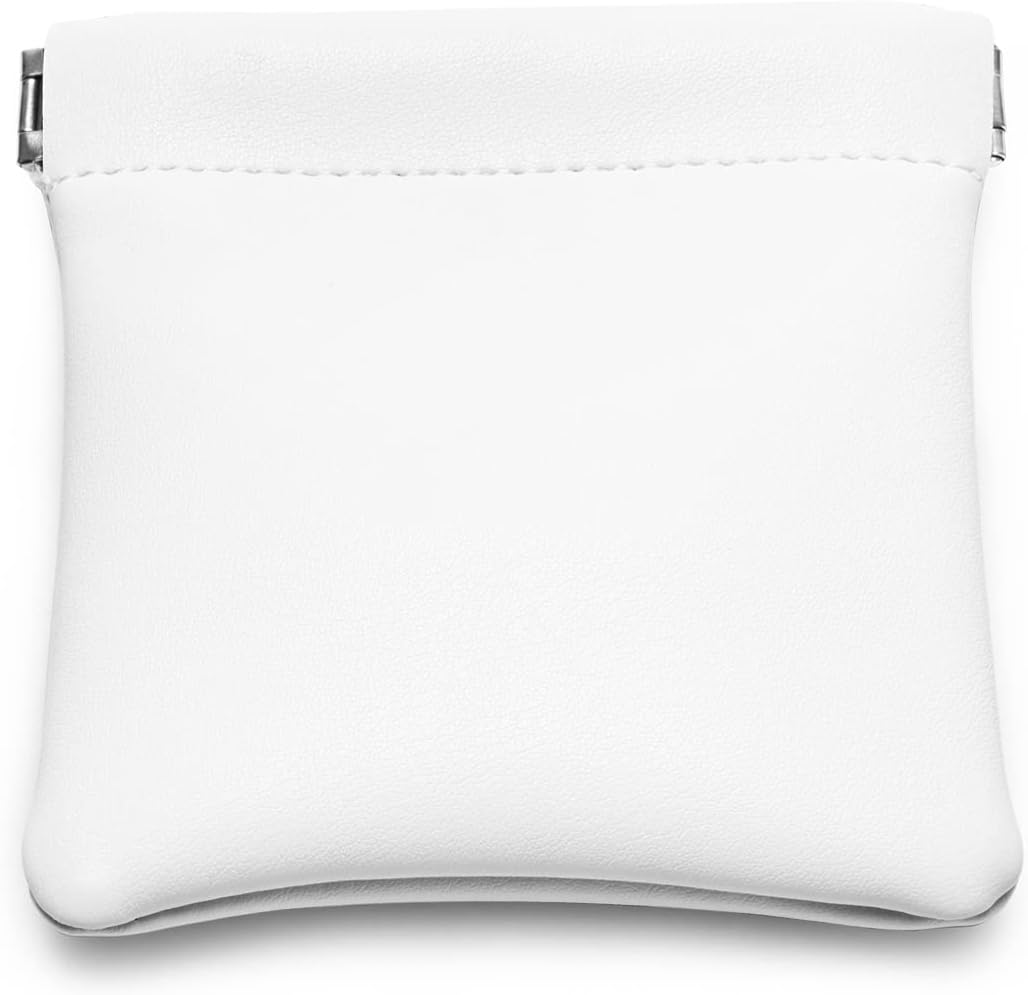 PU Leather Jewelry Travel Bag Leather Jewelry Pouch Christmas,Wedding Party Favor Gift Bag (S, Pearl White)