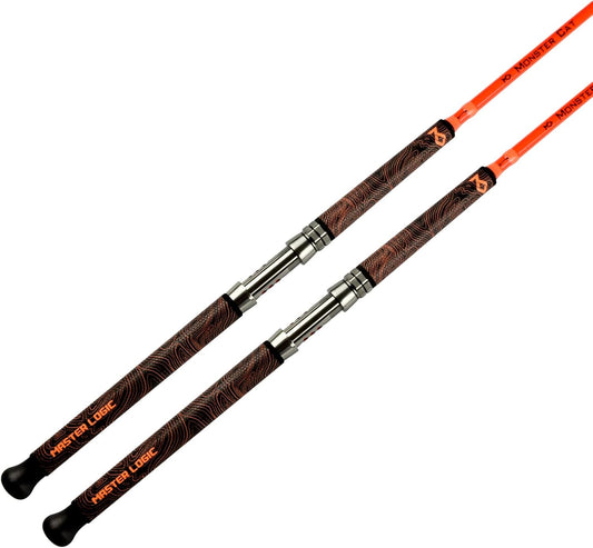 Monster Catfish Fishing Rod - 7' Medium Heavy, 1-Piece Glow in Dark Casting Rod, S-Glass & Carbon Graphite Blend, Durable EVA Foam Super Grip, Catfish Pole for Night Fishing