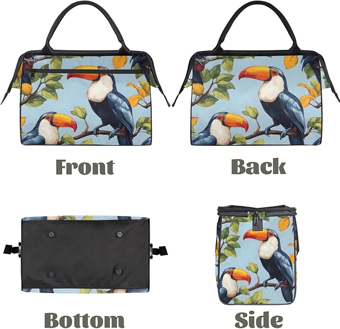 Cute Toucan Overnight Weekender Bag for Women Men Travel Duffel Bags Waterproof Luggage Carry on Sports Yoga Gym Bag