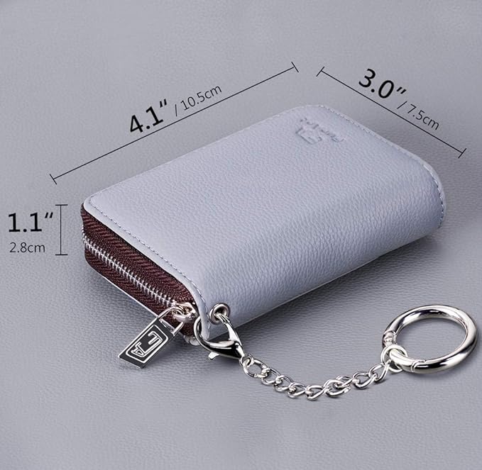 FurArt Zipper Wallet Women, RFID Blocking Credit Card Wallet, Business Card Holder, Compact Size KeyChain Wallet