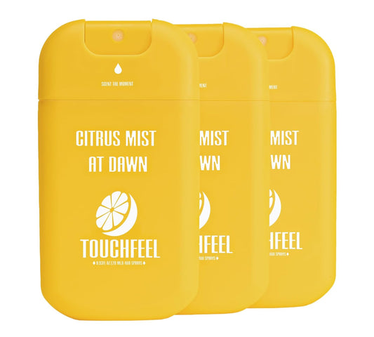 Power Mist Hand Sanitizer Spray, Scented Hydrating Hand Sanitizers Travel Size Refillable, Pocket Portable 3-Pack (Citrus mist at dawn) 0.93Fl Oz 460-Sprays Each