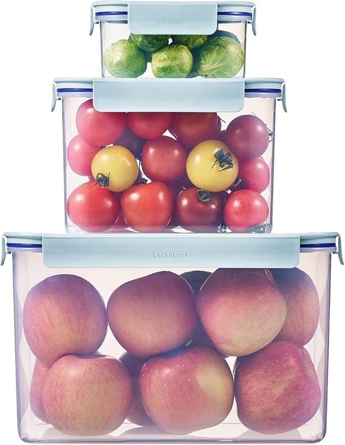 LocknLock Classic-Plus Plastic Food Storage Container | Airtight Plastic Food Storage Containers with Lids | BPA Free Stackable Food Storage for Meal Prep, Leakproof, Freezer & Dishwasher Safe, 420ml