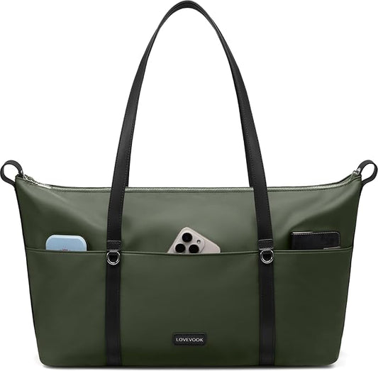 LOVEVOOK Work Tote Bag for Women, 15.6 Inch Laptop Shoulder Bag with Large Cup Holder, Professional Computer Tote Briefcase for Teacher Nurse Office Gym Travel Weekender