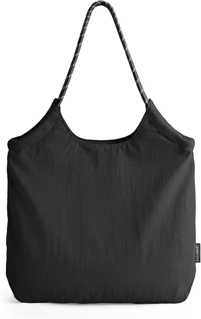 BAGSMART Beach Bags for Women, Beach Tote Bag Beach Bag with Zipper Travel Tote Bag for Women Sandproof Swim Pool Bag | Packable Beach Bag, Beach Essentials, for Travel, Gym, 12.5L Medium Tote, Lightweight, Water-resistant