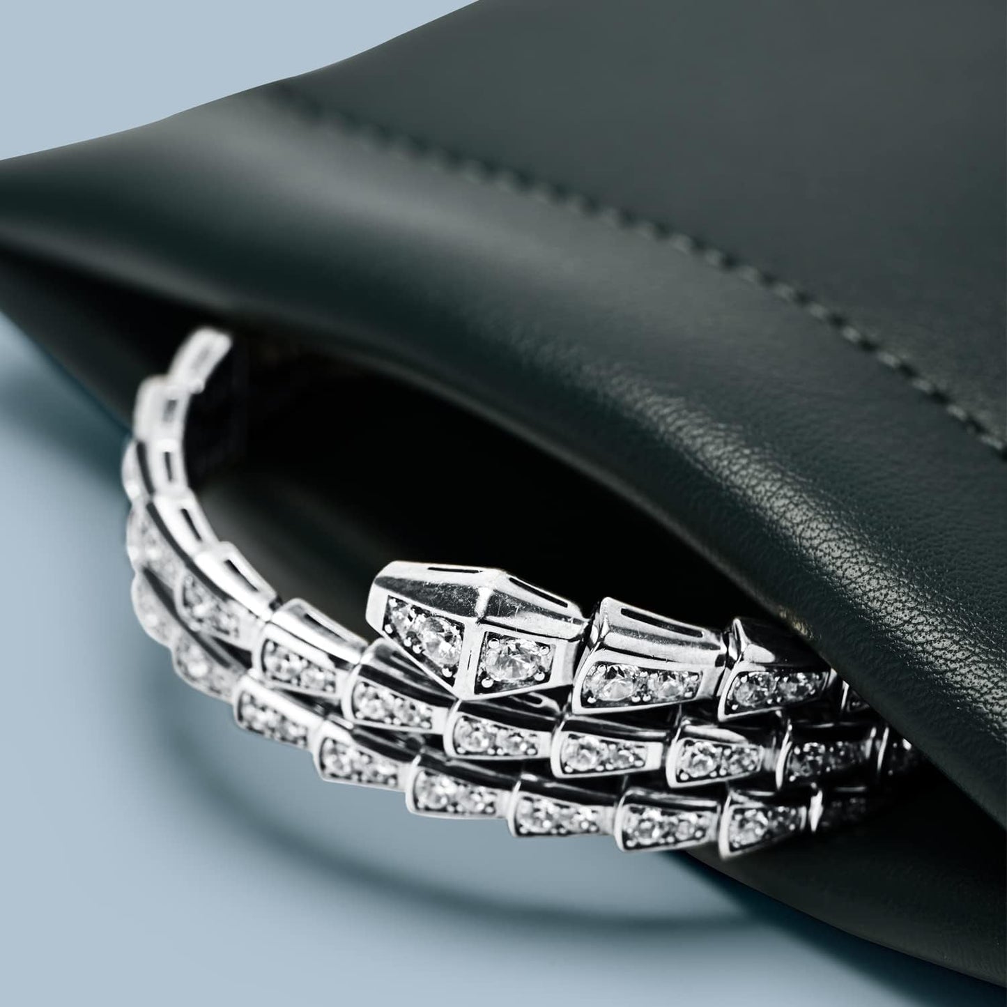 PU Leather Jewelry Travel Bag Leather Jewelry Pouch Christmas,Wedding Party Favor Gift Bag (L, Dark Green)