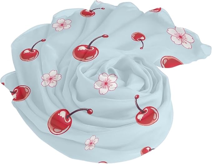 Beach Towel for Women Wen, Quick Dry, Sand Free - Absorbent Compact, Lightweight Beach Bathing Towels for Swimming Pool Camping Large (280x200cm, 110x78IN) Red Cherry Flower Print