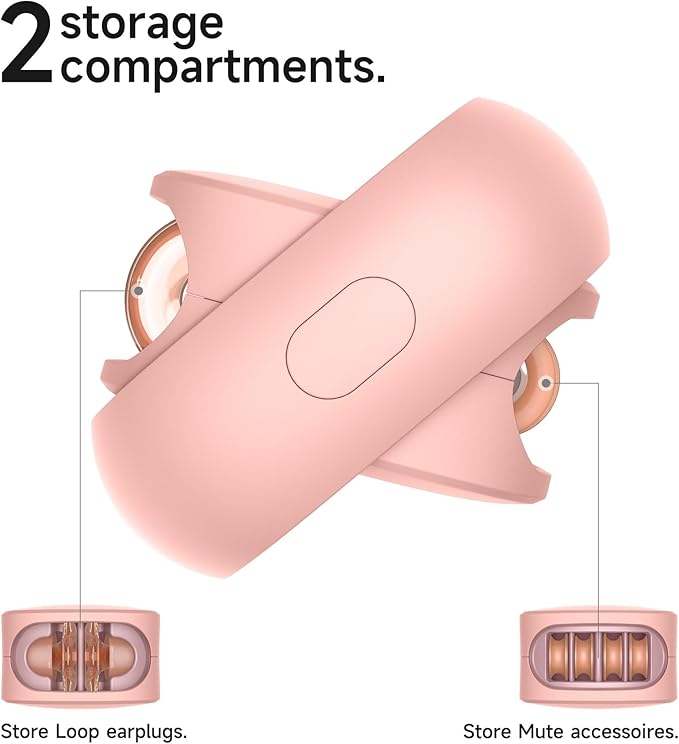 SURITCH Case for Loop Earplugs, Portable Storage Container for Earplugs & Accessories, Pink