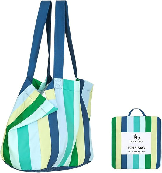 Dock & Bay Everyday Beach Tote Bag - Reusable Carrier Bag for Daily Use - Carries Up to 10kg - 100% Recycled Materials