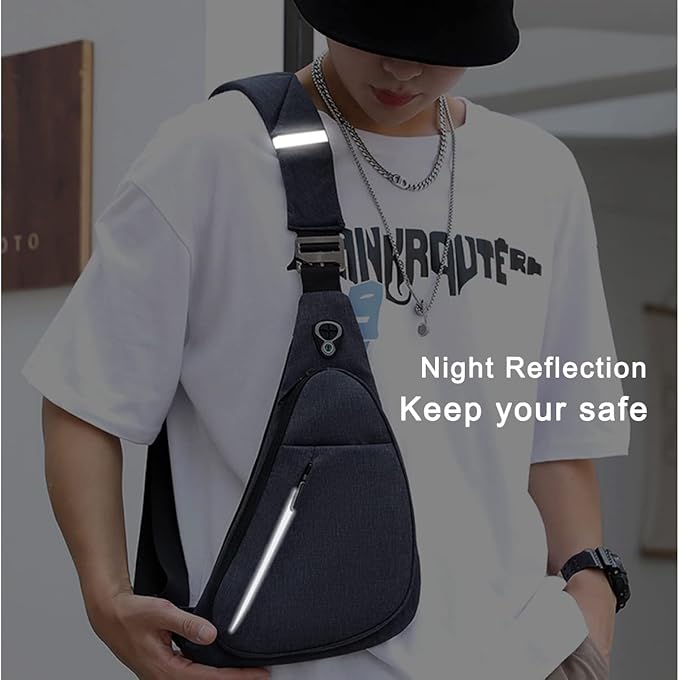 Sling Bag Small Waterproof Shoulder Backpack For Travel Hiking Anti-Thief Crossbody Chest Daypack Personal Pocket Bag
