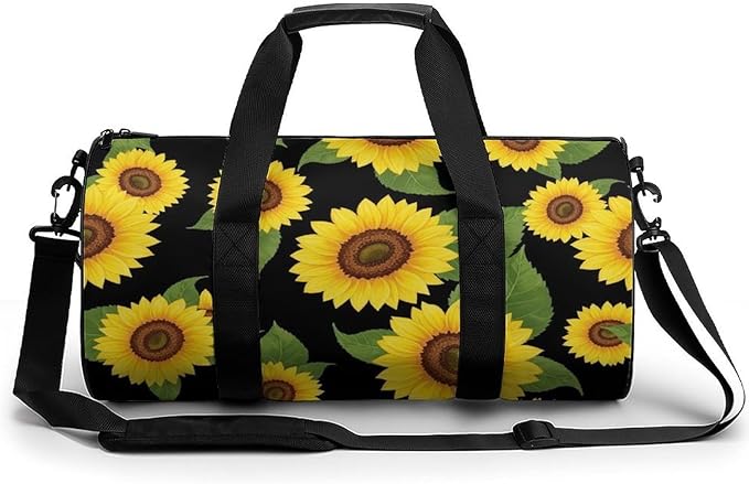 Gym Sports Travel Workout Bag Floral Sunflower (21) Dance Gymnastics Bag Lightweight Carry On Bags Foldable Overnight Bags