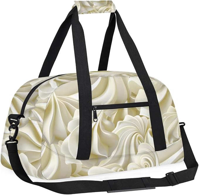 Rich Cream Kids-Duffel-Bags Gymnastics Dance Bag Carry-On Overnight Travel Gym Lightweight Dance Sports Bags For Girls Boys Kids，