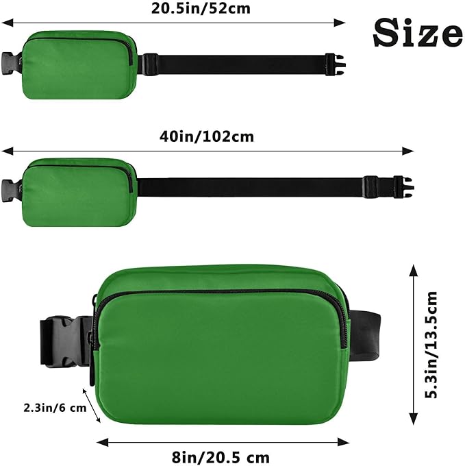 Fanny Pack for Women Men Water Resistant Fashion Waist Packs with Adjustable Strap Belt Bag for Travel Workout Jogging Hiking Forest Green