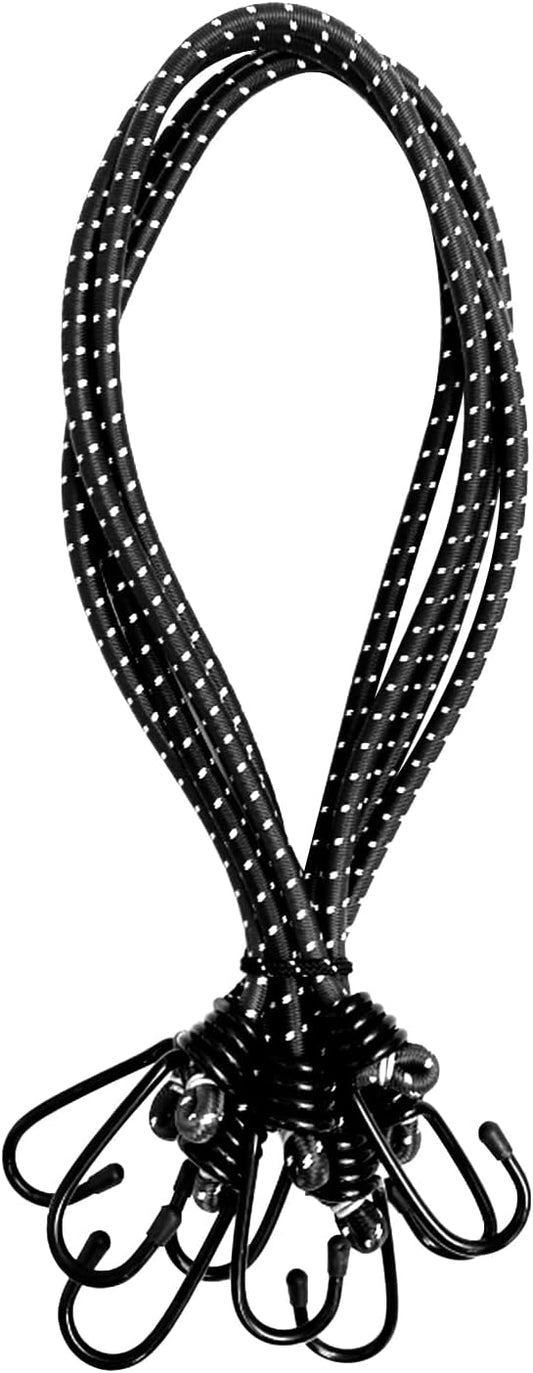 Bungee Cord Luggage Cord Resilience 32 Inch 4 Pieces for SecuringTents, Tarps, Luggage ，Truck, ATV Off-Road Motorcycle Bicycle Riding,Multi-Scenario Applicable (Black)