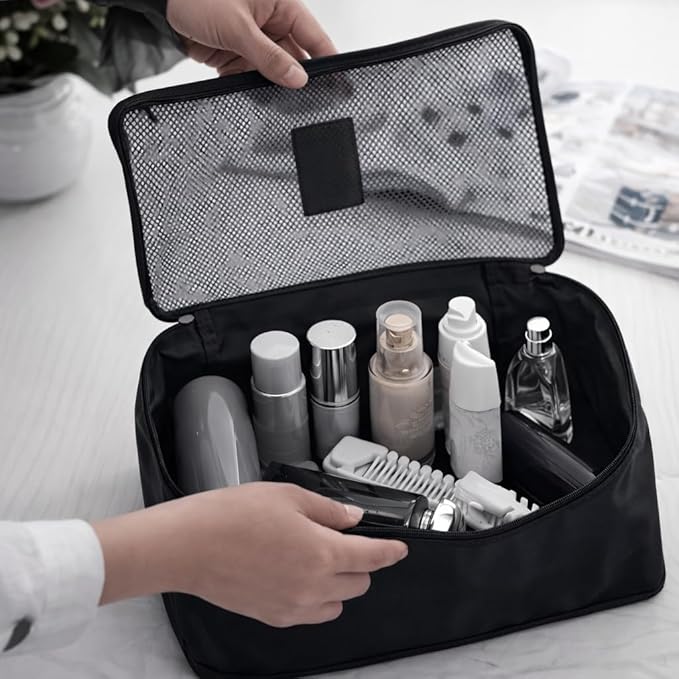 6 Set Travel Packing Cubes for Luggage – Laundry Pouch Organizer Bags, Lightweight Storage Pouches for Clothes, Shoes, and Toiletries (black)