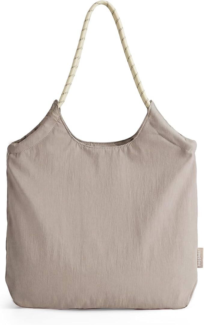 BAGSMART Beach Bags for Women, Beach Tote Bag Beach Bag with Zipper Travel Tote Bag for Women Sandproof Swim Pool Bag | Packable Beach Bag, Beach Essentials, for Travel, Gym, 12.5L Medium Tote, Lightweight, Water-resistant