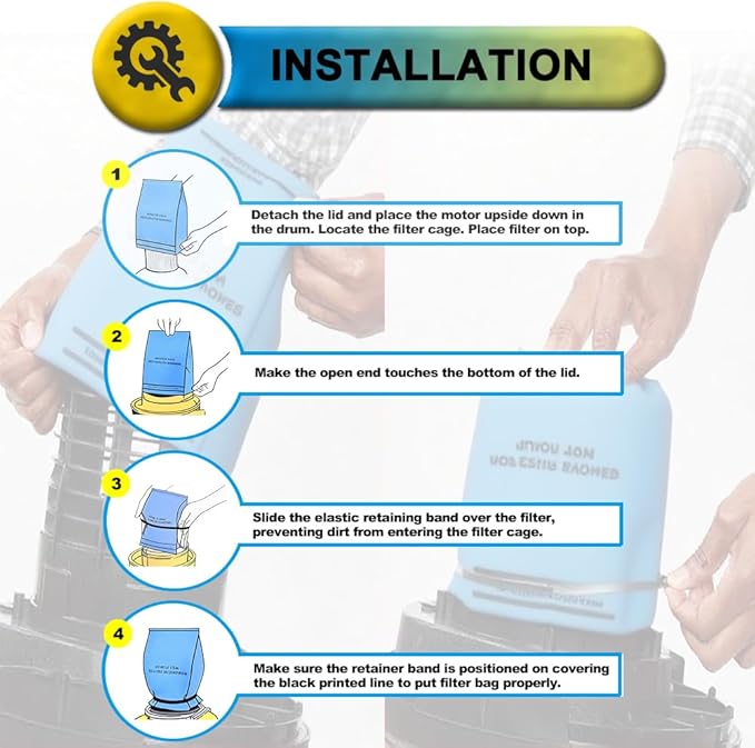 SpaceTent 15 Pack WS01025F2 Filter Bags compatible with WORKSHOP Select 2-1/2-Gallon To 5-Gallon Vacs, Armor All AA255 Vac, Select Husky Stinger and Bucket Head Wet Dry Vacs, Part# VF2000