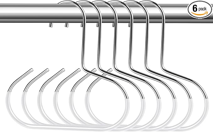6 Pcs Hat Organizer for Baseball Caps, Heavy-Duty Metal Closet Cap Rack Holder for Space-Saving, Cap Organizer for Baseball Caps, Beanies, Belts, Purses (White)