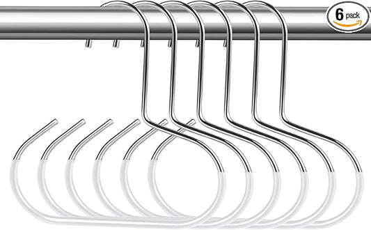 6 Pcs Hat Organizer for Baseball Caps, Heavy-Duty Metal Closet Cap Rack Holder for Space-Saving, Cap Organizer for Baseball Caps, Beanies, Belts, Purses (White)
