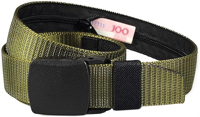 Money Waist Belt, Hidden Travel Pouch, Security Wallet with Blocking, Adjustable Strap for Documents Currency Tickets, Travel Gear, Anti Theft Belt for International Trips