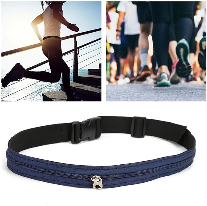 Anti Theft Money Belt with Zipper Pocket, Sports Waist Bag for Running Travel, Concealed Wallet Belt for Outdoor Activities, Durable Polyester Belt with Secure Release Buckle (3CM)