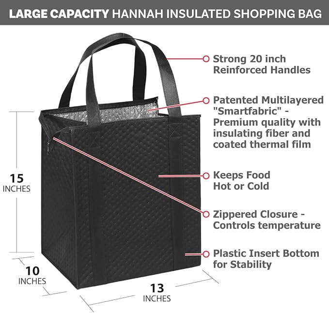 Mediz Hannah Smart Large Capacity Heavy Duty Insulated Shopping Bag