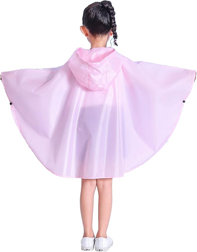 Spmor Kids Rain Poncho Hooded Jacket Rain Coat