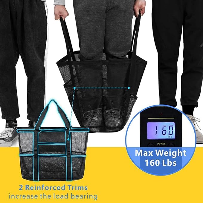 F-color Mesh Beach Bag Family - Large Tote Bag for Cruise Pool Toys Beach Vacation Essentials