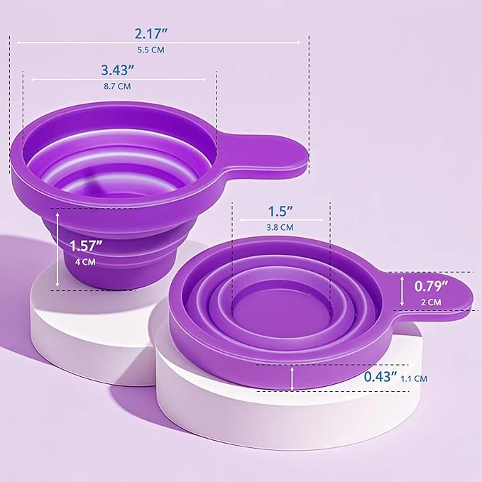 QMARK Collapsible Silicone Pee Cups for Ovulation and Pregnancy Tests, 2 Pack with Travel Case, Reusable