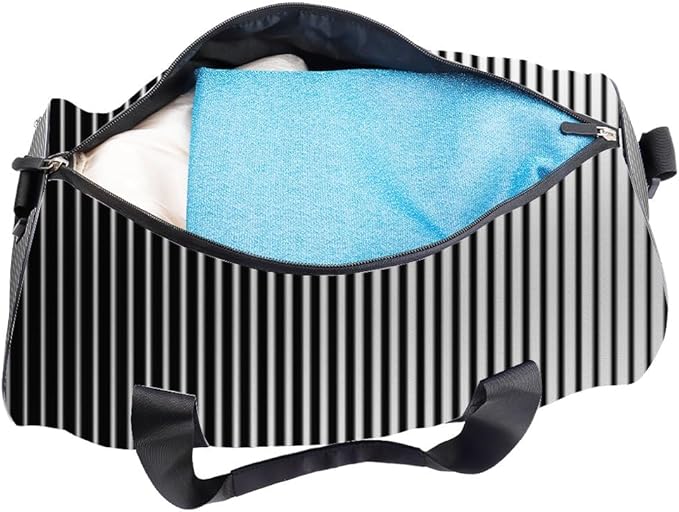 Unique Line Stripe Design Easy Clean Gym Duffle Bag For Men Women Oxford Tote Bags Adjustable Shoulder Strap, Convertible Carry Backpack Goth Duffle Bag For Camping Yoga Gym Essentials Women