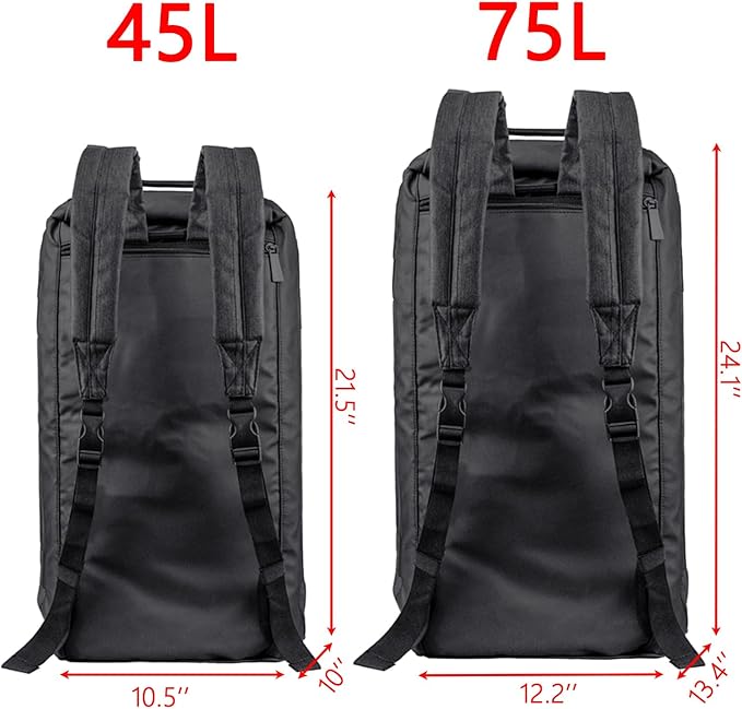 large Gym Duffle Bag Backpack Waterproof Sports Duffel Bags Travel Weekender Bag for Men Women Overnight Bag with Shoes Compartment Black-Perfect (Black, Large 75L)