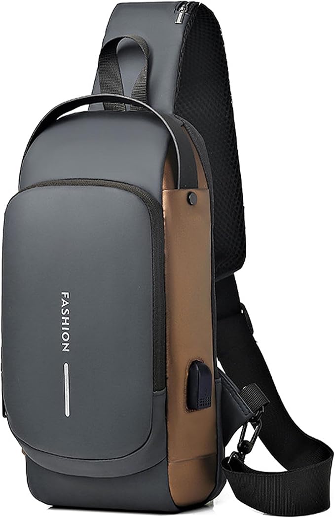 Sling Bag for Men Anti-Theft USB Crossbody Backpack Waterproof Chest Daypack | Anti-Theft, USB, Waterproof
