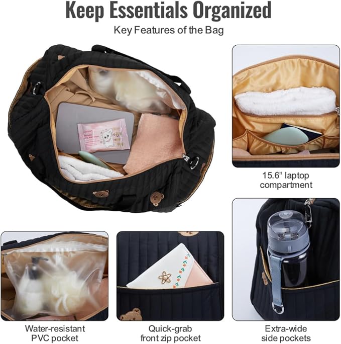 Women’s Travel Duffel Bag – Large Weekender & Overnight Travel Bag with Wet Pocket, Carry-On Friendly, Ideal as Hospital or Maternity Bag for Labor and Delivery