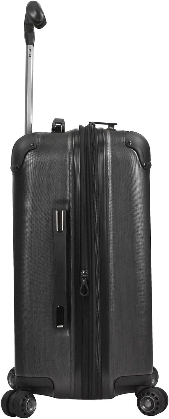 Traveler's Choice Silverwood Polycarbonate Hardside Expandable Spinner Luggage, Brushed Metal, Carry-on 21-Inch
