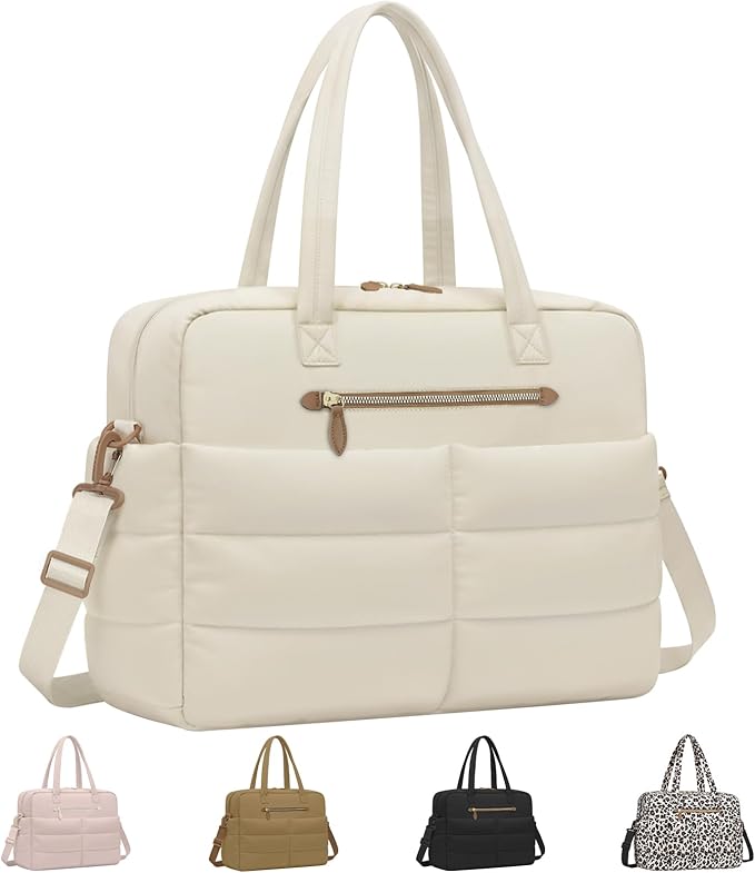 Travel Duffel Bags, Weekender Bags for Women Men Gym Duffel Bag Personal Item Travel Bag Foldable Tote Carry On Overnight Workout Bag, Beige