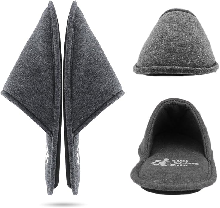 Sunshine Code Men's Memory Foam Cotton Washable Slippers with Matching Travel Bag for Home Hotel Spa Bedroom