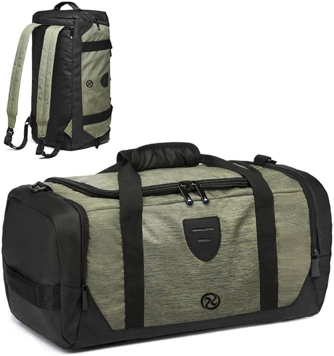 Gym Bag Backpack Waterproof Duffle Bags Travel Weekender Duffel Bag for Men Women Overnight Bag with Shoes Compartment Green